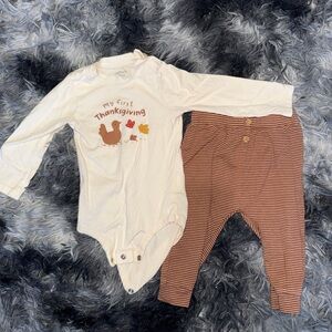 Carter's Cream and Brown Baby Bodysuit